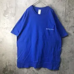 B1960古着　Tシャツ バックプリント　青　90s Y2K