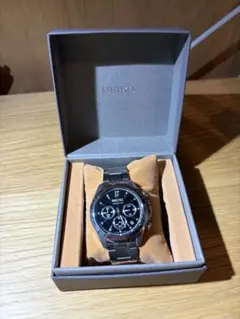 SEIKO クロノグラフ メンズ腕時計 ブラック文字盤 クォーツ セイコー