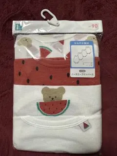 ベビー肌着 スイカとクマ柄 90 ノースリーブロンパース