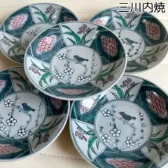 嘉泉窯　三川内焼　有田焼　古伊万里　糸切り　角小鉢　手描き　金襴手　5客 嘉泉窯 三川内焼 有田焼 古伊万里 糸切り 角小鉢 手描き 金襴手 5客