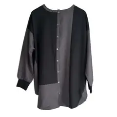 美品】ヨーコモリモト チュニック ブラウス 黒 ゆったり 大きめ L〜3L 
