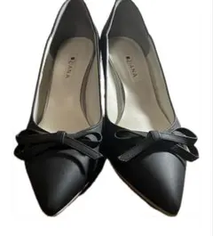 【美品】DIANA リボン付き黒ハイヒール