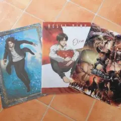 未使用★エレン 進撃の巨人クリアファイル　3枚　まとめ売り　アニメグッズ