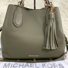 美品ꕥマイケルコース ショルダーバッグ ブルックリン ロゴ金具 レザー 2way