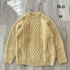 オールド ヴィンテージ フィッシャーマンニット アランニット ケーブル ベージュ
