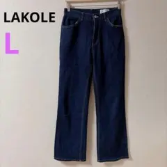 【LAKOLE 】ラコレ　ストレートデニム 　Ｇパン　ブルー　ストレッチ　Lのサムネイル