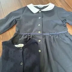 フォーマルドレス 130 ネイビー カーディガン付き