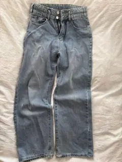 DAZY ワイドレッグデニムS ライトブルー SHEIN