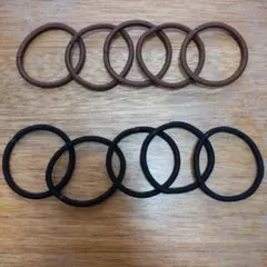 新品　ヘアゴム　10本セット　ブラウン　ブラック　 ヘアゴムセット　シンプル