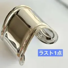 シルバーウェーブバングル新品アクセサリーレディース人気シンプルトレンド上品映え用のサムネイル