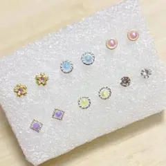 【B84】樹脂ピアス6ペア☆パステルカラーセット