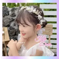 子供ドレス 髪飾り 発表会 コンクール パール お花 結婚式