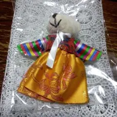 カラフル韓国チョゴリ服くまさんのぬいぐるみキーホルダー