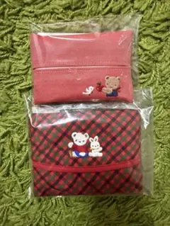 ☆ファミリア　ティッシュケース　2個セット　レッド☆可愛い　エチケット　女の子