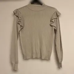 ヘルシーカレン　ベージュ　ニットトップス　パール　Mサイズ