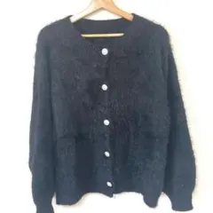 新品　SHEIN 黒いファー風カーディガン　Ｌ