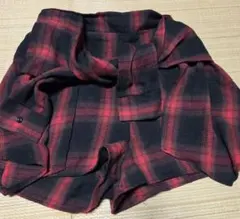 赤黒チェック柄ショートパンツ サイズM
