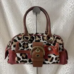 vintage coach SOHO leopard turnlock bag