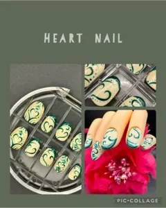 新品激安❣️時代は付け爪へと進化✨ イエベ秋にオススメ！グリーンハート✨