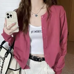 NANEA クルーネックニットカーディガン