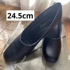 黒　パンプス　ブラック　合皮