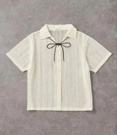 【未使用品】MONO-MARTリボンタイスキッパーレースシアーシャツのサムネイル