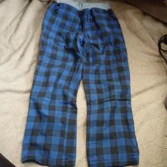 暖パン 110㎝ ブルー×ブラック チェック