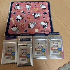 サンリオ侍ジャパン タイトーくじ ハローキティタオル、カード5枚セット