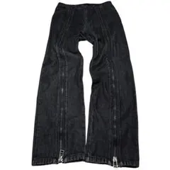 Archive Y2K ZARA ブラック ジップフレアデニムパンツ XL - メルカリ