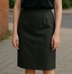 美品 イネド タイトスカート Lサイズ グレー 後ろスリット ひざ丈 上品