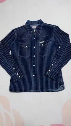 IRON HEART ブラックデニム ウォバッシュウエスタンシャツ Lサイズ
