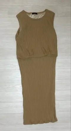 ノースリーブ ワンピース 秋服 ニットワンピ