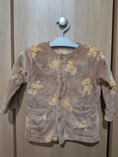 【90cm】クマ柄 ベビーパジャマ 腹巻付きズボン上下セット