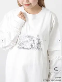 Samansa Mos2 【Disney】くまのプーさん袖フリルロンT