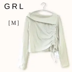 新品【GRL】⭐オフショル ドロストテレコトップス M アイボリー