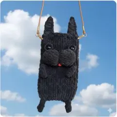 もみじ 様♡リクエスト品④フレンチブルドッグ スマホショルダーポーチ（黒）１点