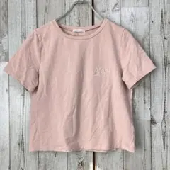 ウィルセレクション☆Tシャツ ピンク F 半袖 ブランドロゴ 刺繍 ビーズ 装飾のサムネイル