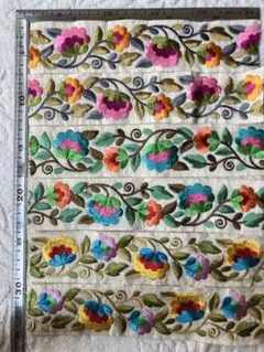 8-17⑨インド刺繍リボン⭐︎約25cm×6本 はぎれ　ハギレセット