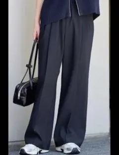ジャーナルスタンダードレリューム　マットウースフレアタックパンツ　36 ネイビー