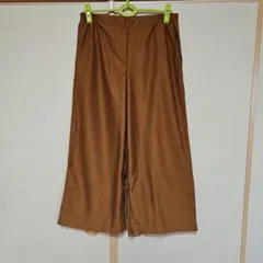 ✨大きいサイズ！ブラウン ガウチョパンツ！ゴムウエスト両サイドポケット付き！✨