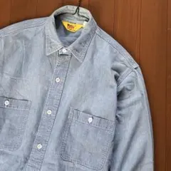 美品 バズリクソン シャンブレーシャツ ワークシャツ ブルー 17-17 1/2