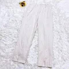 イッツデモ◈テーパードパンツ　ウエストゴム　スリット　アイボリー　Ｆ