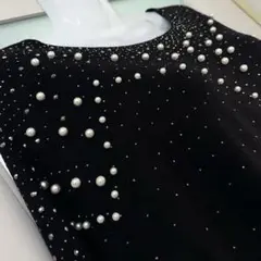 【極美品】ニットワンピース ロングセーター パール ニットドレス 華やか