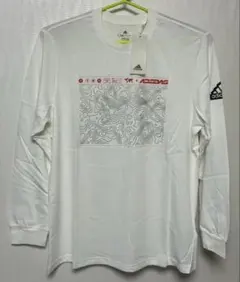 adidas 長袖Tシャツ ホワイト 地形図プリント　XL新品のサムネイル