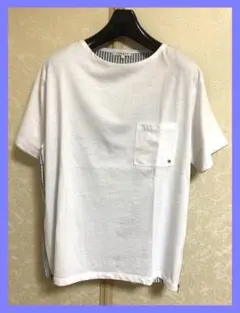 ☆WEGO☆超美品♪和服素材ストライプコンビポケットTシャツ☆