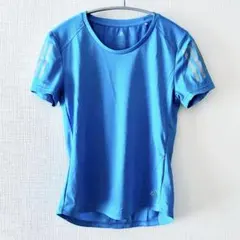 【adidas】アディダス ランニングTシャツ レディース M ブルー 速乾