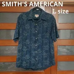 SMITH'S AMERICAN 半袖シャツ Lサイズ ネイビー 花柄のサムネイル