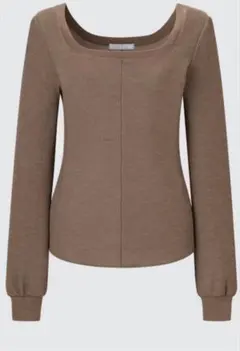 マメクロゴウチ　ユニクロ　ウールブレンドワッフルスクエアネックT Sサイズ