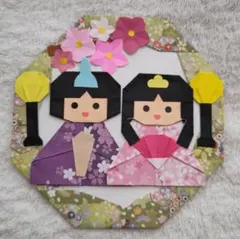 折り紙 ひな祭り リース ⑤