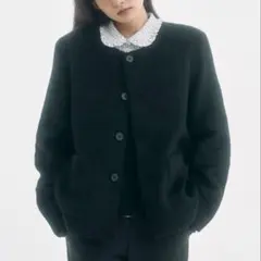 FEKETE fw25ノーカラーウールシャギージャケット アイボリー - メルカリ
